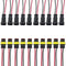ESUPPORT 2 Pin Way Car Auto Waterproof Electrical Connector Plug Socket Kit with Wire AWG Gauge Marine Pack of 10...