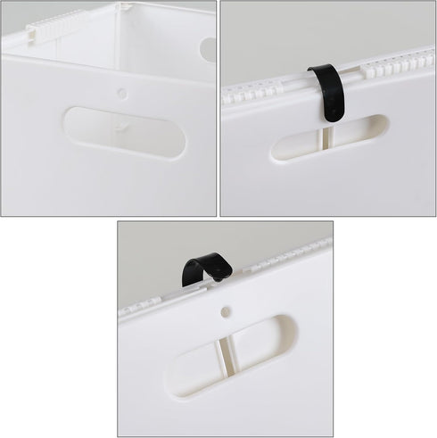 4-Pack Collapsible Plastic Storage Cube Bins, White Foldable Cube Storage Bins...