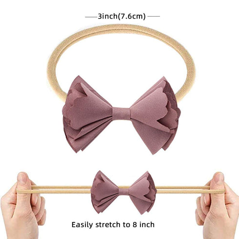 Baby Girls Nylon Elastic Headband Soft Flower Hair Band For Toddler Infant Newborn Set Of 10...