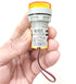 3pcs Digital Display AC Current Indicator, 22mm Round Head LED Current Tester 0~100A Ammeter Monitor (Yellow)...