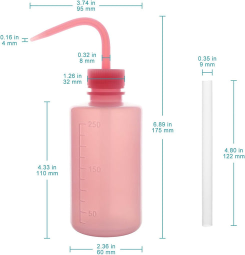 stonylab Chemical Wash Bottle, 2-Pack Watering Tool LDPE Squeeze Bottle Safety Plastic Rinse Bottle with Scale Labels and Narrow Mouth Squirt Bott...