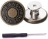 15 Sets Replacement Jeans Buttons, 17mm No-Sew Nailess Removable Metal Jeans Button Replacement Repair Combo Thread Rivets and Screwdrivers...