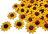 Sunflowers Heads Mulberry Paper Flower Yellow Sunflower with Brown Centre Miniature Flowers DIY Crafts Projects Scrapbooking Embellishments Weddin...