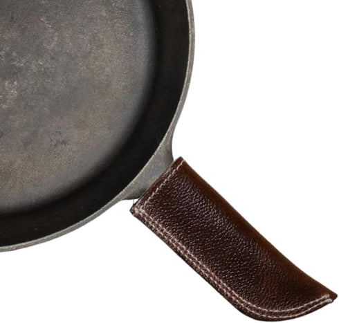 Leather Cast Iron Hot Handle Cover, Skillet Panhandle Grips, Frying Pan, Heat Protection, Kitchen Essentials,Panhandle, Potholder, Slides On/Off E...