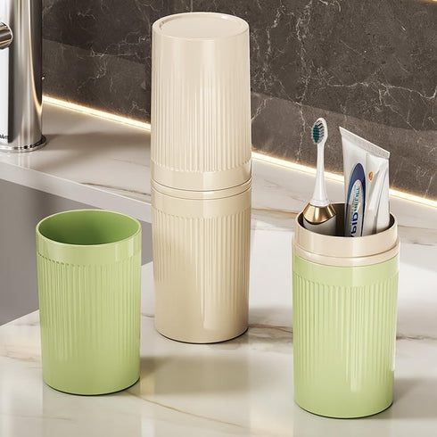 Travel Toothbrush Holder Toothbrush Toothpaste Travel Storage Cup Portable Travel Toothbrush Case Toothbrush Cup for Travel/Hotel/Camping -5 packs...