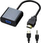 HDMI to VGA Adapter, HDMI to VGA Converter Gold-Plated Interface with Audio/Power Interface and Cable, Compatible with Computer, Laptop, Monitor, ...