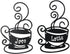 gifthub 4 Pieces of Coffee Logo Metal Wall Decoration, Metal Wall Decoration Art Coffee Shop Kitchen Black Coffee Cup Decoration Letter Iron Handi...