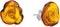 Ian and Valeri Co. Amber Sterling Silver Carved Rose Stud Earrings....