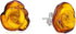 Ian and Valeri Co. Amber Sterling Silver Carved Rose Stud Earrings....