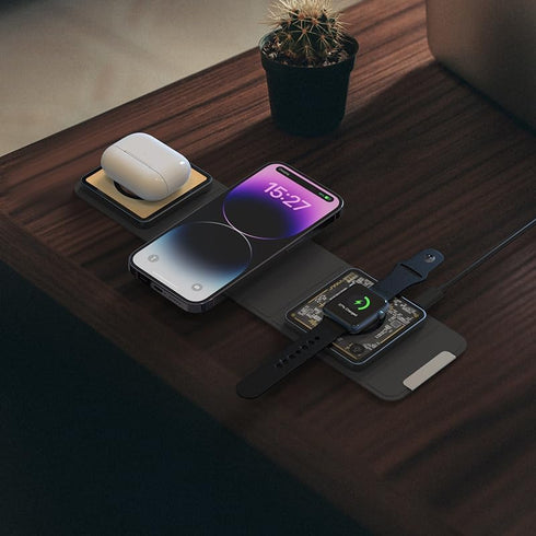 Veloxa Wireless Charger 3 in 1 Charging Station for Apple,Magnetic Foldable Charger for Travel,Wireless Charger Pad for iPhone,AirPods Wireless/Pr...