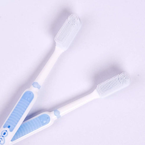 COOL & FRESH Silicone Bristles Toothbrush 2 Pack - Effective Manual Toothbrush...