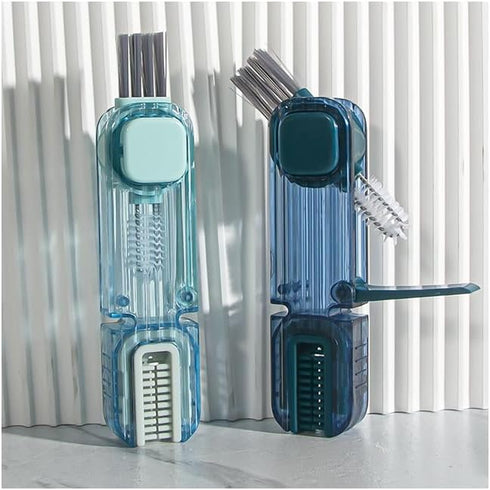 4 in 1 Bottle Gap Cleaning Brush - 2 PCS Multifunctional Cup Lid Cleaning Tools, Mutipurpose Tiny Silicone Cup Holder Cleaner Nipple Cleaning Brus...