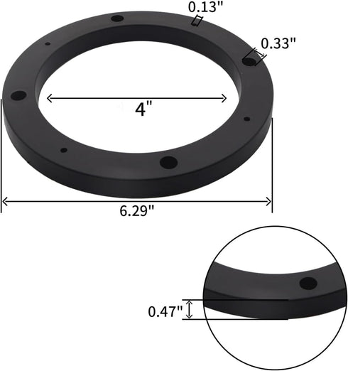 PENCK 4" Universal Black Speaker Spacers Plastic Spacer Rings Adaptor Ring Mounting Bracket for Auto Car 4pcs...
