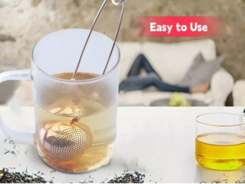 Haofy Tea Strainer, Stainless Steel Tea Filter, Twisting Snap Ball Infuser for Brewing Loose Leaf Tea Mulling Spices Seasonings with Long Handle, ...