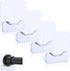 Adhesive Shower Curtain Rod Holder, 4 Pcs Tension Rod Holders, No Drilling | Invisible Rod Retainer, Transparent Wall Mount Holder for Shower Curt...
