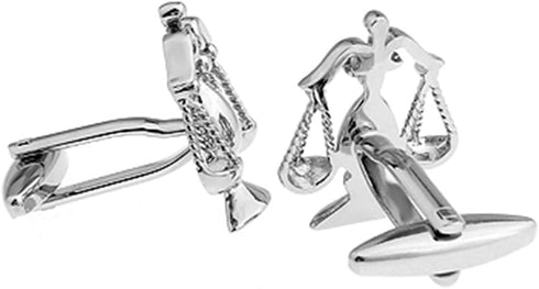 Libra Judge Lawyer Scales of Justice Cufflinks (Silver)...