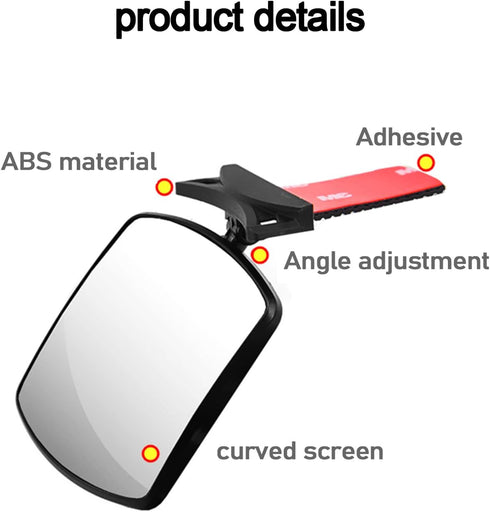 Universal Car Interior Rearview Mirror Auxiliary Mirror-Folding and Rotating to Adjust the Angle, Dedicated to Observe the Rear Wide-Angle HD Conv...