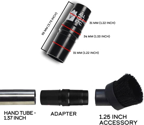 Vacuum Attachments for 1.25" Vacuum Cleaner Accessories, Extension Wands, Deluxe Floor Brushes, Dust Brush, Crevice Tools, Turbo Brush, Upholstery...