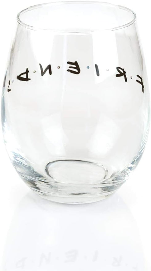 Silver Buffalo Friends Doodle Logo Stemless Wine Glass, 20 Ounces...