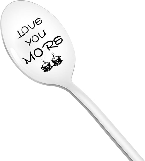 Ice Tea Spoon Birthday Gifts, 9-Inch Engraved long Coffee Spoon Funny Gifts for Valentine's Day, Mother's Day, Father's Day, Christmas Stocking St...