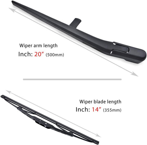 OTUAYAUTO Rear Windshield Wiper Arm Blade Set, Replacement for Jeep Liberty 2008-2012 Vehicles - Replacement OEM 68034341AD...