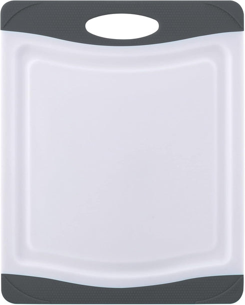 Farberware Nonslip Poly Cutting Board, 8x10-Inch, Gray and White...
