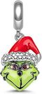 925 Sterling Silver Charms for Bracelets Necklaces Green Monster Christmas Hat Dangle Pendants Beads, Charms Jewelry Gift for Women...