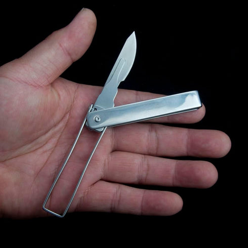 ILEAF Stainless Steel Pocket Folding Utility Knife with 10 Replaceable Blades, Ultra Compact and Lightweight (Stainless Steel)...