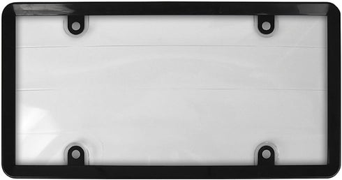 Custom Accessories 90060 Clear Custom Combos License Plate Cover and Frame with Black Plastic Frame...