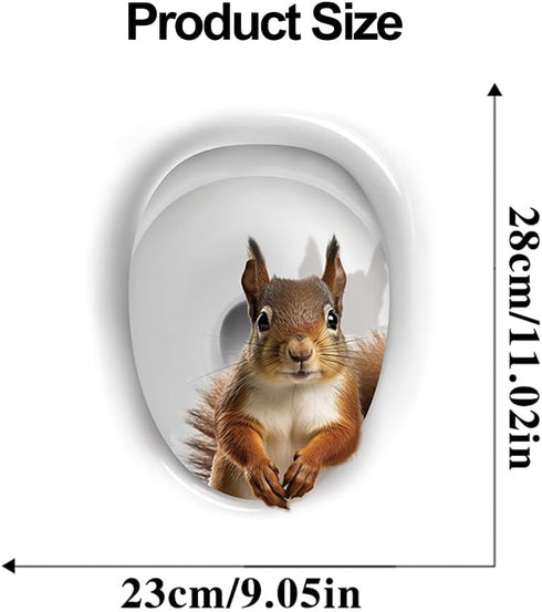 1Pcs 3D Cartoon Squirrel Toilet Sticker Creative Squirrel Toilet Lid Decal Funny Toilet Seat Lid Sticker Novelty Toilet Seat Decals Waterproof Sel...