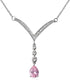 SHOP LC Bridesmaid Pink Jewelry Set for Women Earrings Necklace Cubic Zirconia CZ Platinum Plated Wedding Gifts for Women 18" Birthday Gifts...