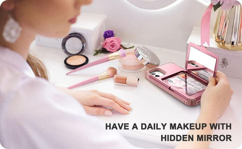 WeLoveCase iPhone 11 Wallet Case for Women, Men Defender Credit Card Holder Cover with Hidden Mirror Three Layer Shockproof Heavy Duty Protection ...