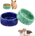 2 Pcs Hamster Ceramic Food Bowl Chew-Resistant Food and Water Dish for Hamster Rat Small Animals (Green and Purple)...
