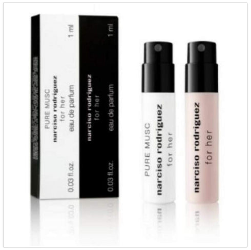 Narciso Rodriguez FOR HER EDP + PURE MUSC EDP SAMPLE VIAL KIT DUO...