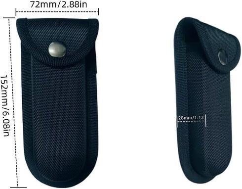 Pocket Holder Nylon Folding Pocket, Knife Sheath Holster with Belt Loop and Snap Closure,4pcs Black...