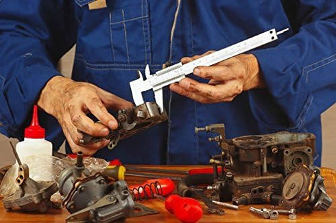 Spurtar Vernier Caliper, 6" Stainless Steel Caliper Measuring Tool, 0-6Inch/0-150mm Manual Micrometer Non Digital Calipers, 0.001"/0.02mm High Pre...
