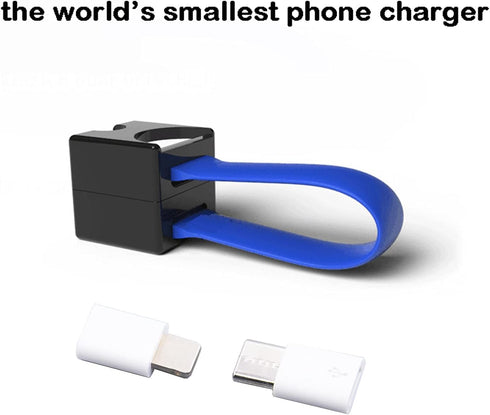 CACACOL Portable Magnetic AA/AAA Battery Phone Emergency Charger with MicroUSB-Lightning Adapter and MicroUSB-TypeC Adapter Suit for Cell Phone Sm...