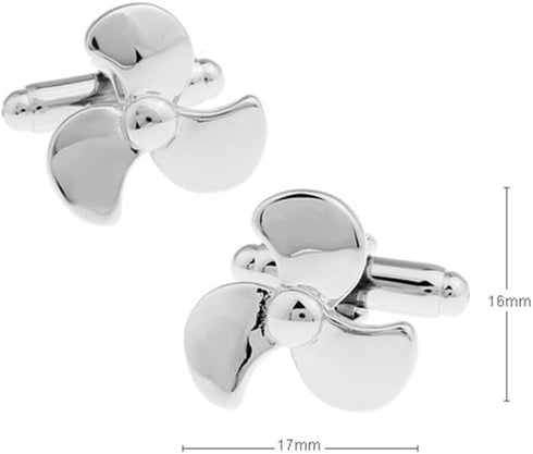 Propeller Plane Aviation Pilot Father Dad Presentation Gift Cufflinks (Fan Silver)...