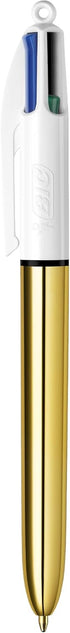 BIC 4 Color Shine Ball Pens Medium Points (1.0 mm) with Metallic Rose Gold, Silver and Gold Barrels - Pack of 3...