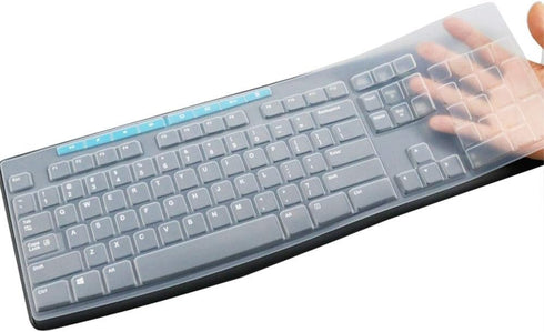 Silicone Keyboard Protector Skin Cover Compatible with Logitech MK295 MK275 K200 MK200 K260 MK260 K270 MK270 Desktop Keyboard (Clear, Compatible f...