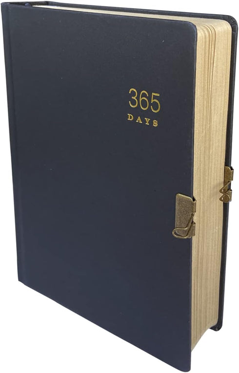Vintage 365 Journal With Lock And Key A5 Blank Page Notebook Black Hardcover Diary Journal For Women, Men, Adults...