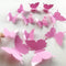 3D Pink Butterfly Wall Stickers 24 pcs Removable Mural Stickers Wall Stickers Decal for Home and Room Decoration Kids Room Bedroom Decor Living Ro...