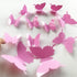 3D Pink Butterfly Wall Stickers 24 pcs Removable Mural Stickers Wall Stickers Decal for Home and Room Decoration Kids Room Bedroom Decor Living Ro...