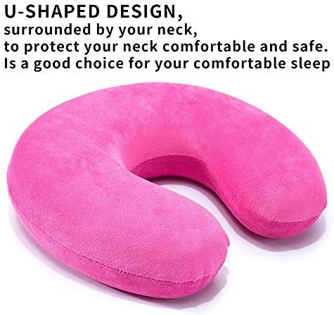 Mr.Ho U Shaped Memory Foam Pillow Neck Head Cushion Pillow Support Rest Outdoors Car Office Home Travel Pillow Cushion(Pink)...