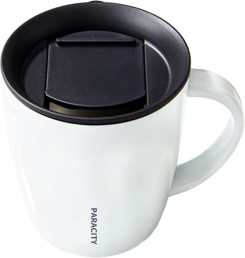 PARACITY Insulated Coffee Mug Stainless Steel Coffee Mug with Lid Handle Double Wall Vacuum Travel Mug Camping Tumbler Cup Men Women 12 oz (White)...