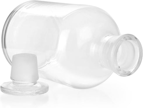 250ml Glass Reagent Bottle,Narrow Mouth Borosilicate Glass Reagent Bottle with Standard Ground Glass Stopper (8.45oz,Clear)…...