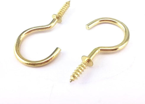 yueton 50pcs Metal Screw-in Ceiling Hooks Cup Hooks (Gold)...
