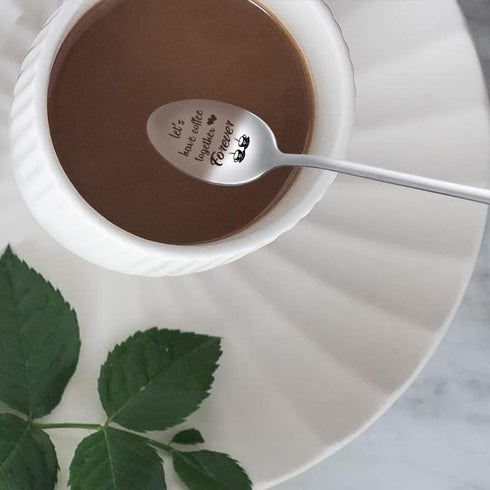 Let's Have Coffee Together Forever Spoon, Wedding Anniversay Birthday Gifts for Him Her, Valentines Day Gift for Husband Hubby Boyfriend BF Tea Co...