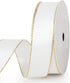 VIVIQUEN White Double Faced Satin Ribbon with Gold Edge, 1” Polyester Continuous Ribbon -25 Yards,Wide Ribbon for Gift Wrapping,Wedding,Bows Bouqu...