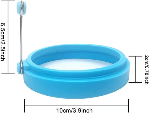 Silicone Egg Rings, 4 Inch Food Grade Egg Cooking Rings, Non Stick Fried Egg Ring Mold, Pancake Breakfast Sandwiches, Egg Mcmuffin Ring(Multicolor...
